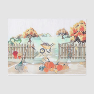 Vintage Fall pumpkins fall colours watercolor  Sho Tissue Paper