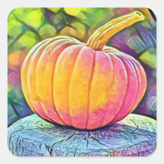 Vintage Fall pumpkins fall colours watercolor  Square Sticker