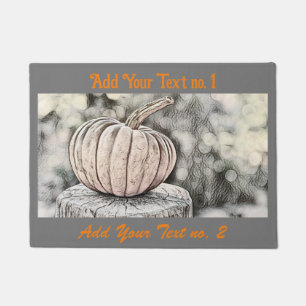 Vintage Fall pumpkins fall colours watercolor Thr Doormat