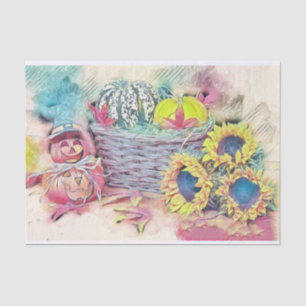 Vintage Fall pumpkins fall colours watercolor  Thr Tissue Paper