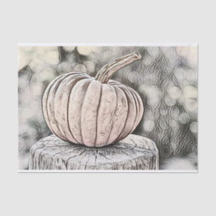 Vintage Fall pumpkins fall colours watercolor Tissue Paper