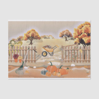 Vintage Fall pumpkins fall colours watercolor Tissue Paper