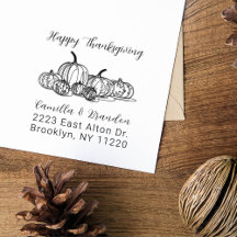Vintage Fall Pumpkins Thanksgiving Return Address