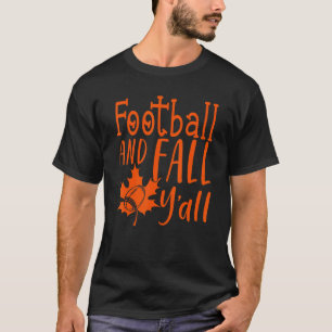 Vintage Fall Y'all Halloween Football And Fall Y' T-Shirt