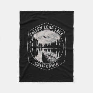 Vintage Fallen Leaf Lake California Outdoors Vacat Fleece Blanket