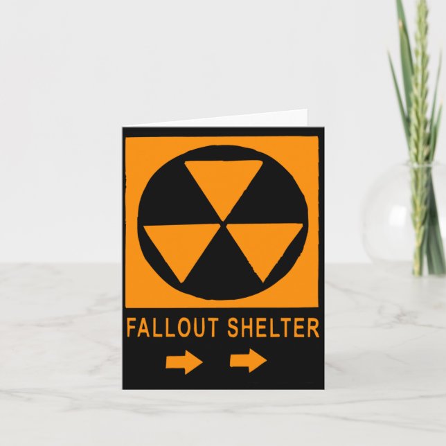 Vintage Fallout Shelter Sign  Thank You Card (Front)