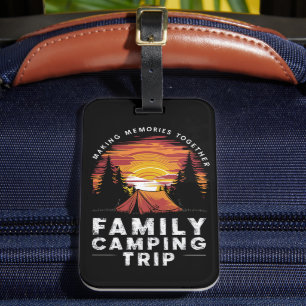 Vintage Family Camping Trip 2024 Matching Group Luggage Tag