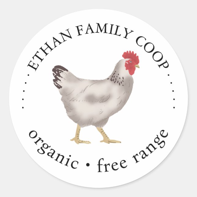 vintage Family Chicken Farm Business Classic Round Sticker (Front)