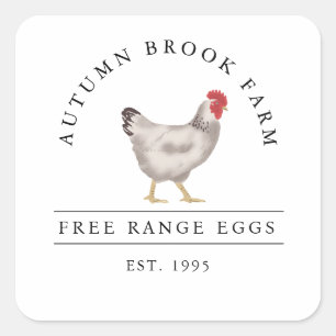 vintage Family Chicken Farm Business Square Sticker