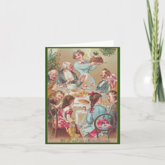 Vintage Family Christmas Dinner Card (Front)