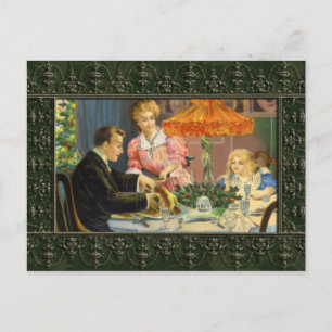 Vintage Family Christmas Dinner Postcard