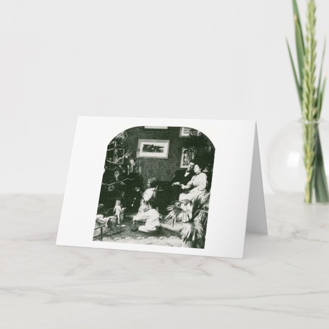 Vintage Family Christmas - Stereoview Holiday Card (Front)