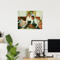 Vintage Family Cooking Thanksgiving Dinner Kitchen