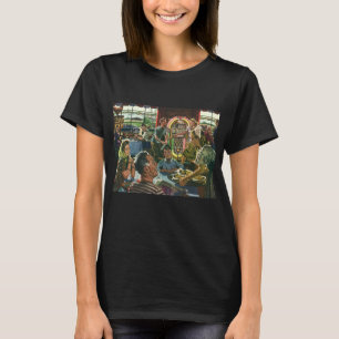 Vintage Family Dinner at a Diner with a Jukebox T-Shirt