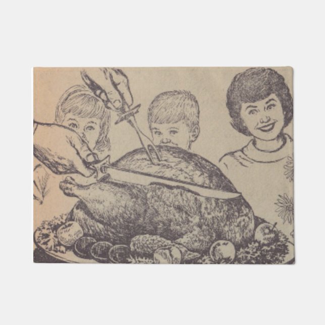 Vintage Family Dinner Door Mat (Front)