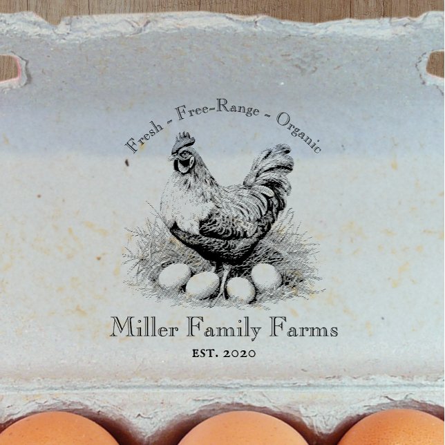 Vintage Family Farm Chicken Egg Carton  Rubber Stamp (Creator Uploaded)
