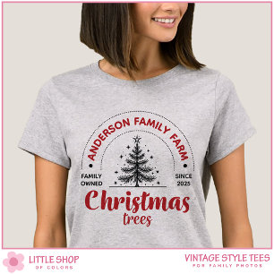 Vintage Family Farm Christmas Trees Group T-Shirt