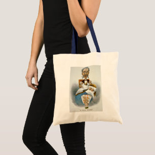 Vintage Family, Father with Quadruplet Babies Tote Bag