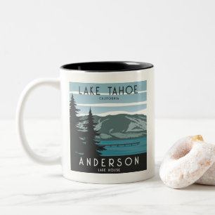 Vintage Family Lake House Lakeside Woods  Two-Tone Coffee Mug