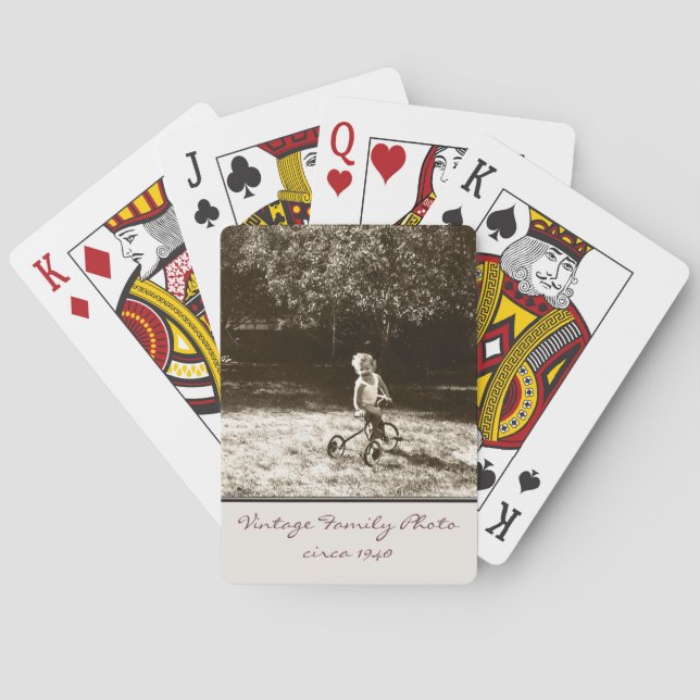 Vintage Family Photo Customized Playing Cards (Back)