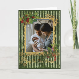 Vintage Family Photo Holiday Personalise Greeting
