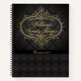 Vintage family recipe personalised notebook