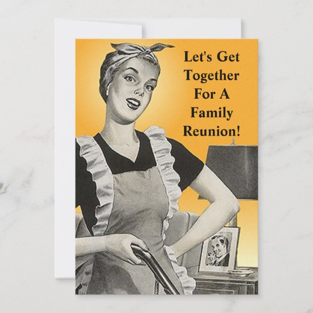 Vintage Family Reunion Happy Homemaker Invitation (Front)