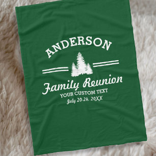 Vintage Family Reunion or Trip   Rustic Pine Trees Fleece Blanket