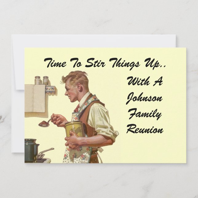 Vintage Family Reunion Stir Things Up Invitation (Front)