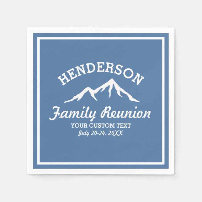 Vintage Family Reunion Trip Cool Mountain Peaks Napkin (Front)