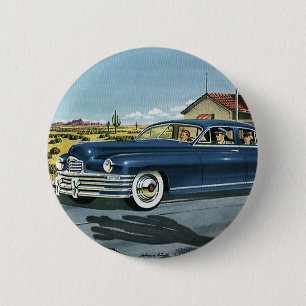 Vintage Family Travel, Last Chance Gas Station 6 Cm Round Badge