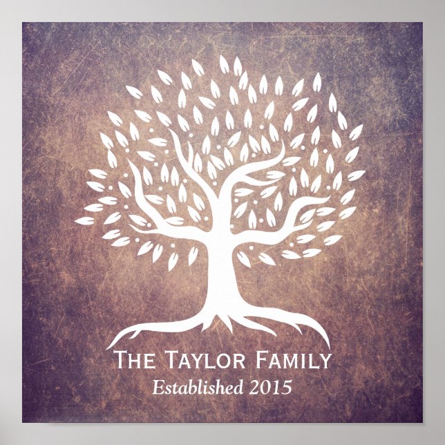 Vintage Family Tree Family Name Poster (Front)