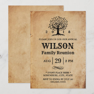 Vintage Family Tree Family Reunion Invitation