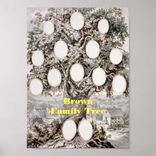 Vintage Family Tree Photo Poster (11" x 8")