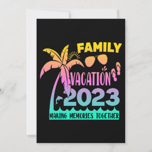 Vintage Family Trip Summer Vacation Beach Invitation
