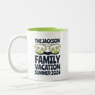 Vintage Family Vacation Beach Holiday Personalised Two-Tone Coffee Mug