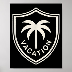 Vintage family vacation beaching vacation trip poster