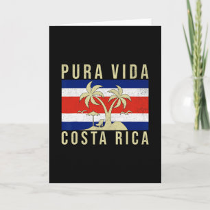 Vintage Family Vacation Costa Rica Flag Pura Vida Card