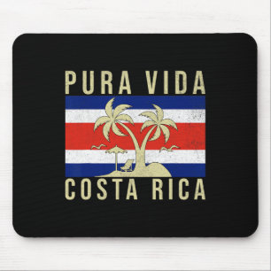 Vintage Family Vacation Costa Rica Flag Pura Vida Mouse Mat