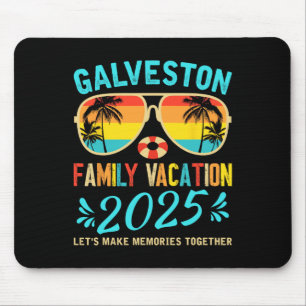 Vintage Family Vacation Galveston Beach 2025 Texas Mouse Mat