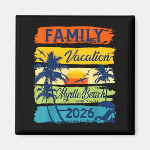 Vintage Family Vacation Myrtle-beach 2026 Matching Magnet