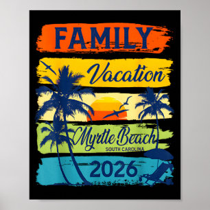 Vintage Family Vacation Myrtle-beach 2026 Matching Poster