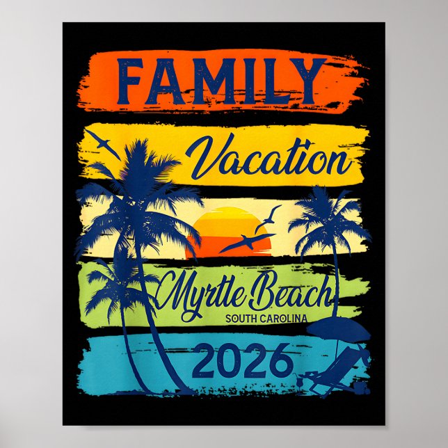 Vintage Family Vacation Myrtle-beach 2026 Matching Poster (Front)