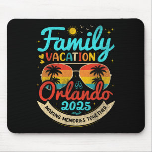 Vintage Family Vacation Orlando Beach 2025 Florida Mouse Mat