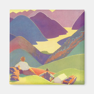 Vintage Family Vacation, Picnic in the Mountains Magnet