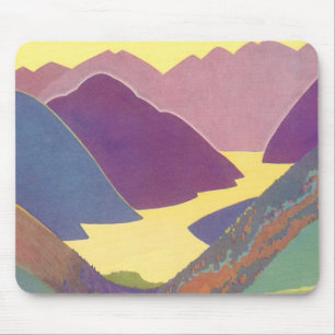 Vintage Family Vacation, Picnic in the Mountains Mouse Mat