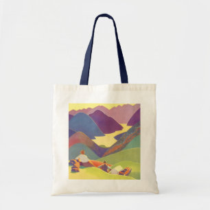 Vintage Family Vacation, Picnic in the Mountains Tote Bag