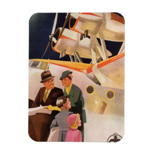 Vintage Family Vacation Via Seaplane w Propellers Magnet