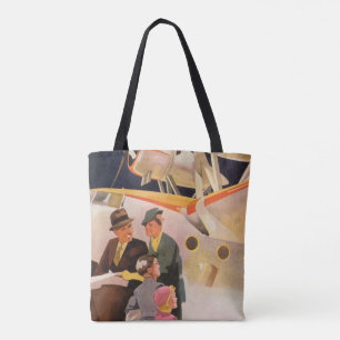 Vintage Family Vacation Via Seaplane w Propellers Tote Bag
