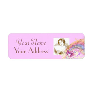 Vintage Fan Lady Small Return Address Labels
